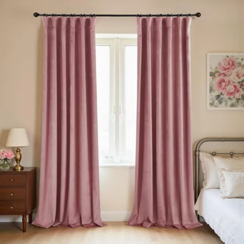 Miniatura 10 de Cortinas de terciopelo con trabilla trasera de 52 x 63 pulgadas de color naranja quemado de KOUFALL
