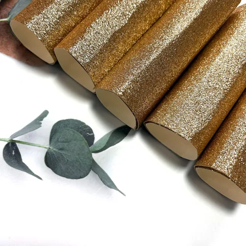 10 hojas de cartulina con purpurina de oro rosa claro, papel brillante de una sola cara de 8.5 x 11 pulgadas, papel de manualidades con purpurina