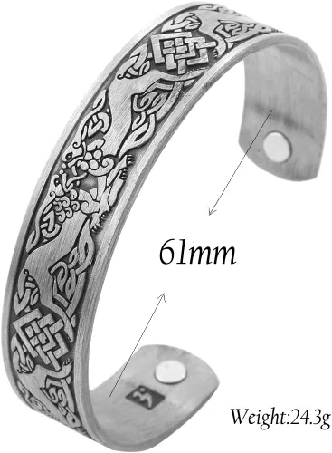 Miniatura 6 de My Shape Pulsera de lobo vikingo nórdico Fenrir con nudo celta antiguo para hombre