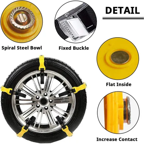 Miniatura 4 de Cadenas de nieve mejoradas para automóviles: 10 correas antideslizantes de emergencia para neumáticos, cadena de nieve para camiones, minivan