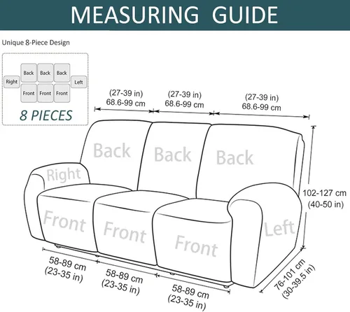 Miniatura 5 de Fundas reclinables, fundas elásticas de 3 plazas para sofá reclinable, fundas para sofá reclinable, fundas para sofá, fundas protectoras de muebles
