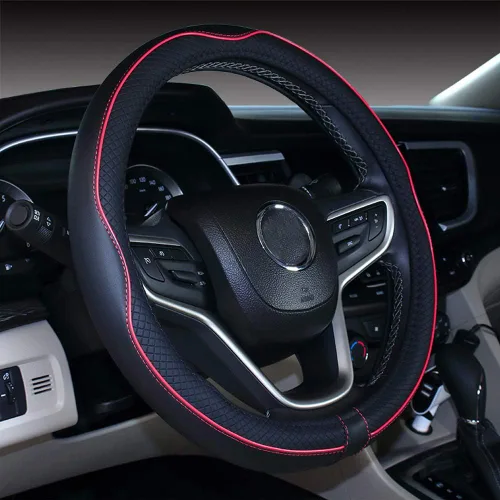 Miniatura 6 de Cubrevolante de imitación de cuero para el volante de auto, 2019, de microfibra, extragrande de 17, 18 y 19 pulgadas para camiones grandes