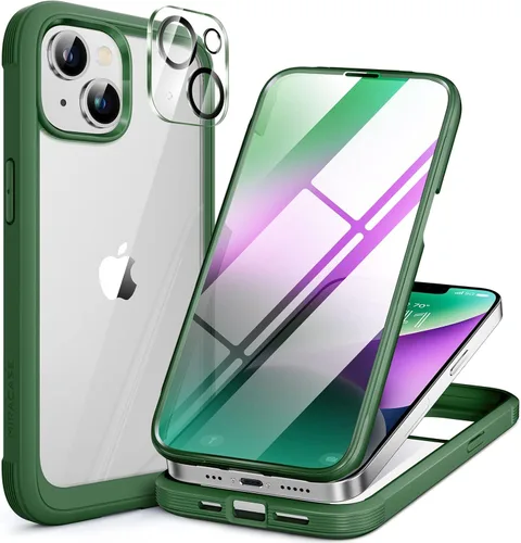 Miniatura 122 de Miracase Funda para iPhone 13 de 6.1 pulgadas, [sin burbujas] funda de teléfono de cuerpo completo con pantalla de vidrio completa integrada, sin