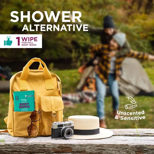 Miniatura 7 de Toallitas corporales (5 paquetes) 75 toallitas de ducha ultra gruesas XL para baño de adultos, camping, viajes, gimnasio, enfermería, automóvil, sin