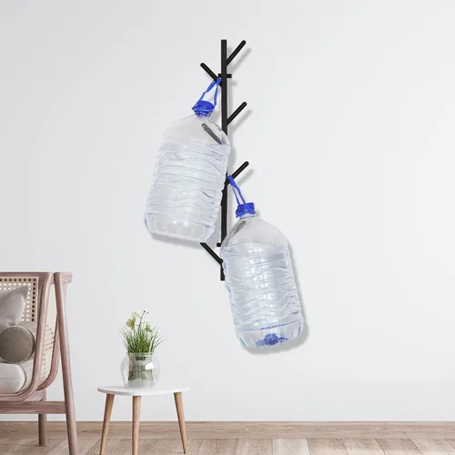 Miniatura 8 de Juego de 2 percheros negros para pared, perchero flotante de diseño moderno, perchero para ropa, bufandas, bolsos, gorras, ganchos verticales
