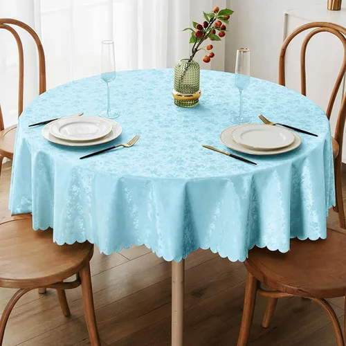 Miniatura 78 de Smiry Mantel cuadrado, mantel de vinilo resistente al agua, lavable, para cocina y comedor (azul bebé, 54 x 54 pulgadas)
