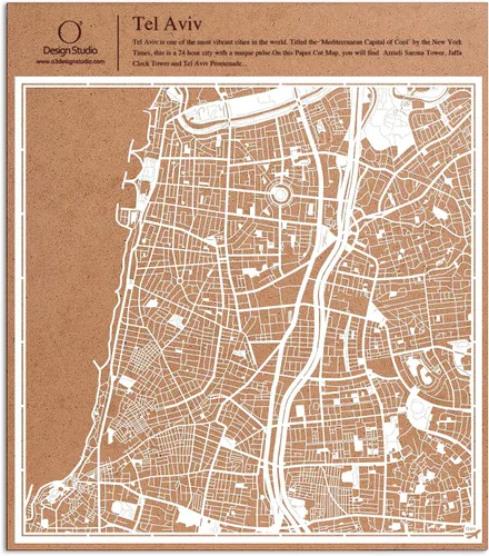 Miniatura 104 de O3 Design Studio Aberdeen - Mapa de papel cortado en papel blanco de 12 x 12 pulgadas