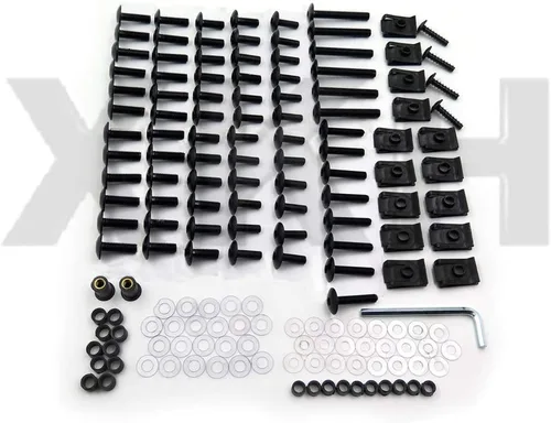 Miniatura 3 de XKH - Kit de tornillos y tornillos para carenado de motocicleta compatible con Kawasaki Ninja 250R 300 650 ZX10R negro [B00YB3Y2SS]