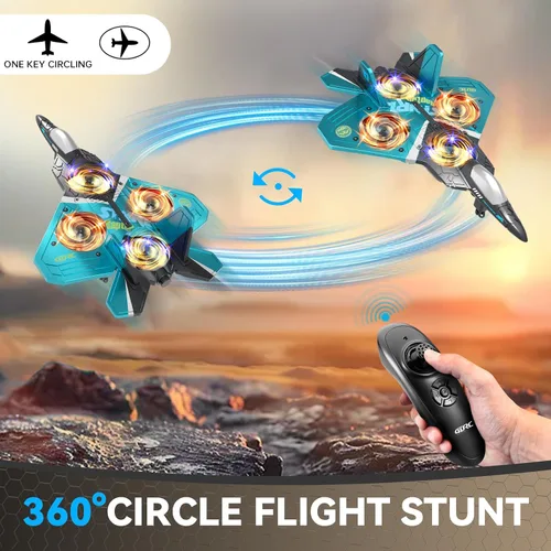 Miniatura 2 de 4DRC V17 Aviones de Control Remoto de Espuma para Niños y Adultos 4-7 8-16, Avión RC de Combate con Luz, Avión de Juguete con Giro de 360°, Sensor