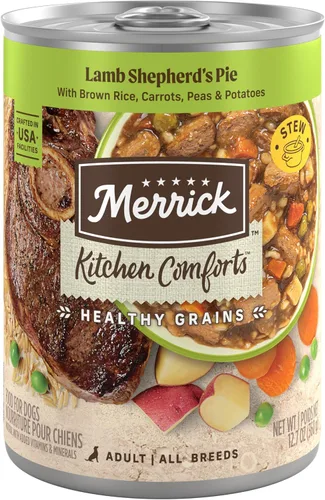 Miniatura 15 de Merrick Kitchen Comforts, comida húmeda para perros con salsa, paquete de variedad de carne real y arroz integral para perros con granos