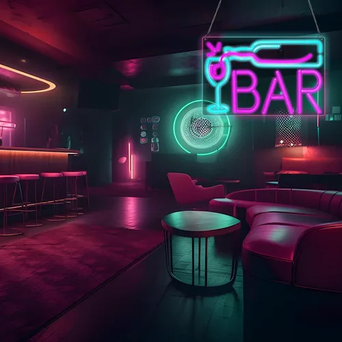 Miniatura 6 de Letreros de neón para bar en casa, bar con atenuador de 10 niveles, luces de neón alimentadas por USB o batería para cueva de hombre, pub, club