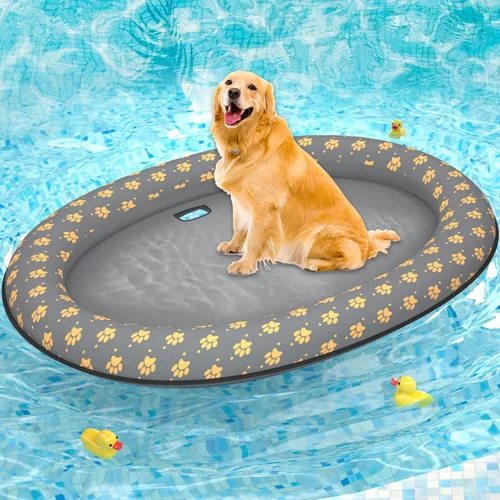 Miniatura 12 de Pet Soft Balsa flotante para perros – Flotador inflable de natación para perros para el verano (patas)