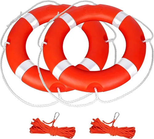 Miniatura 14 de Life Ring for Boating Safety - 23" and 28" Boat Safety Throw Rings with Reflective Strip and Grab Lines
