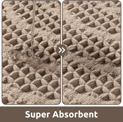 Miniatura 3 de AMOAMI Alfombra de baño Waffle, alfombras de baño súper absorbentes para el baño, alfombras de baño lavables a máquina sin deslizamiento, alfombras