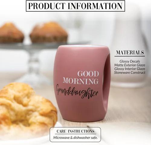 Miniatura 2 de Pavilion Gift Company - Good Morning Granddaughter - Taza de café rosa de 16 onzas, regalo de la abuela, abuelo, abuelos, regalo de larga distancia