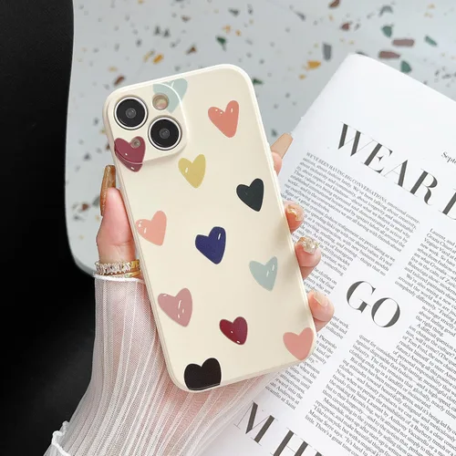 Miniatura 5 de Funda protectora para iPhone 12 para mujeres y niñas, diseño lindo de silicona suave, protección de cámara con forma de corazón, para iPhone 12