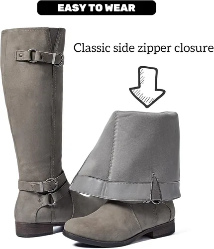 Miniatura 2 de Botas altas hasta la rodilla para mujer, elegantes y cómodas, con punta redonda, cierre de cremallera lateral, para otoño e invierno para mujer