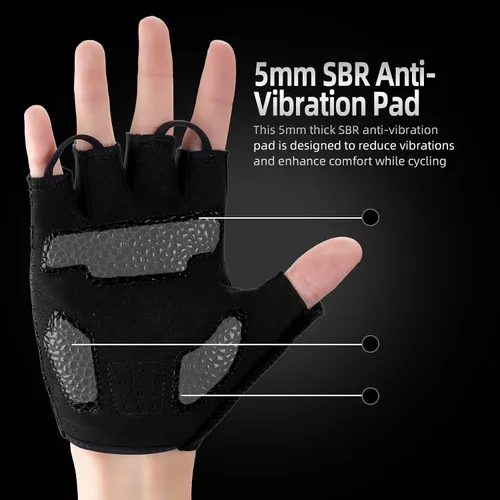Miniatura 2 de Guantes de ciclismo para hombres y mujeres, guantes de bicicleta de medio dedo, para ciclismo, gimnasio, levantamiento de pesas, remo, motocicleta