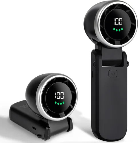 Kuesuny Potente ventilador de mano de 16000 rpm, ventilador turbo portátil 3 en 1 recargable de 6000 mAh, viento ajustable de 1 a 100 velocidades,