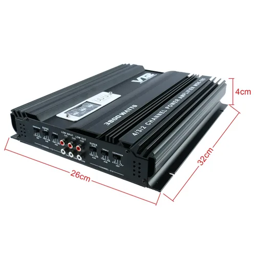 Miniatura 3 de YaeCCC Amplificador de alta potencia de 4 canales - Amplificador estéreo delgado de 4 canales de audio estéreo para automóvil Amplificador 4Ohm