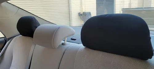 Miniatura 3 de Yupbizauto 4 fundas universales para reposacabezas de automóviles, camiones y DVD, para televisor, color sólido, de poliéster, con respaldo de Negro