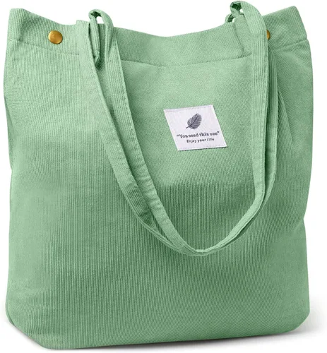 Miniatura 14 de Ndeno Bolsas de mano para mujer, bolsa de hombro de pana con bolsillo interior para trabajo, playa, almuerzo, viajes, compras, bolsos