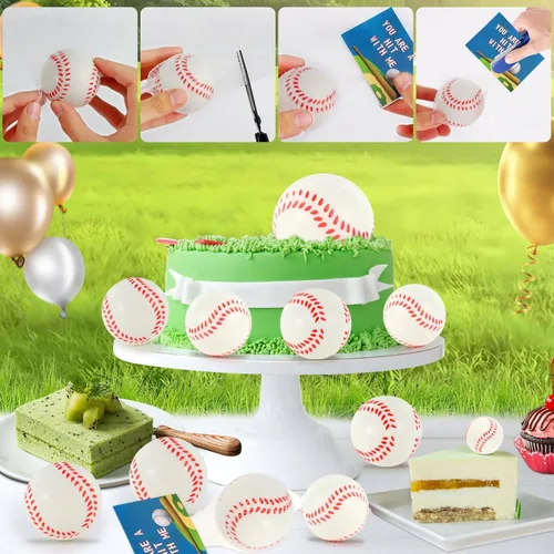 Miniatura 3 de LiYiQ 24 piezas de recuerdos de fiesta de béisbol 2.36 pulgadas pelotas de estrés de béisbol recuerdos de cumpleaños de béisbol pelotas de espuma