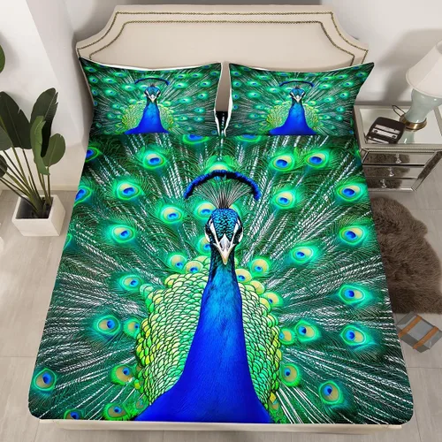 Miniatura 12 de Erosebridal Sábana bajera ajustable de mariposa azul, tamaño individual, sábanas estéticas de mariposas voladoras para niños, juegos de ropa de cama