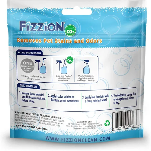 Miniatura 2 de Fizzion Removedor de manchas y olores para mascotas, 6 tabletas, original