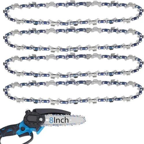 O-CONN Paquete de 4 cadenas de repuesto de motosierra/sierra de poste de 8 pulgadas, para barras guía de 8 pulgadas, paso LP de 3/8 pulgadas,