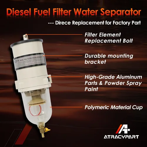 Miniatura 5 de Filtro de combustible marino diésel mejorado Turbina separador de agua SERIE 900 900FH 90GPH ｜ Con válvula de giro manual ｜ Compatible con camiones