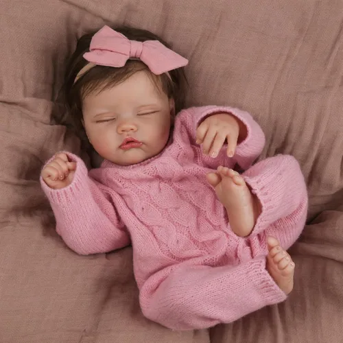 Miniatura 2 de WOOROY Muñecas realistas de bebé Reborn – Niña recién nacida durmiente de la vida real de 18 pulgadas, muñeca realista con cuerpo suave pesado