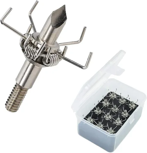 Miniatura 7 de 100/125 Grain Small Game Broadheads 12PK Judo Points Small Game Arrow Tips Screw-in Arrowheads Negro 125 Grano