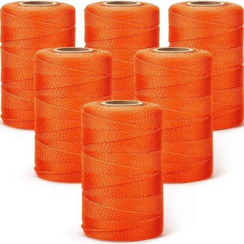 Miniatura 16 de Amylove Línea de cuerda de 6 rollos de nailon trenzado #18, cuerda de construcción trenzada de nailon de 500 pies, cuerda resistente para exteriores