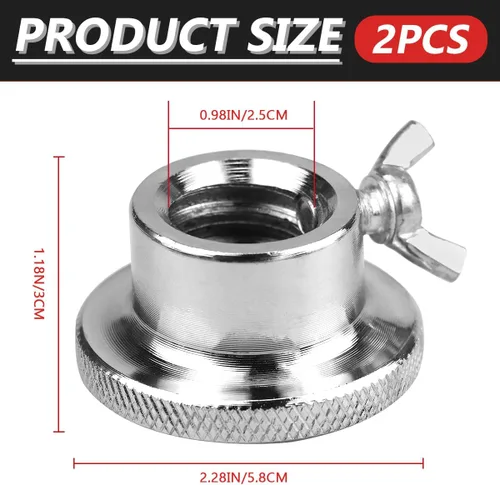 Miniatura 2 de 2 Uds tuerca antideslizante 0.984 in barra estándar Spin-Lock Collars Tornillo Abrazaderas Dumbell Levantamiento de pesas