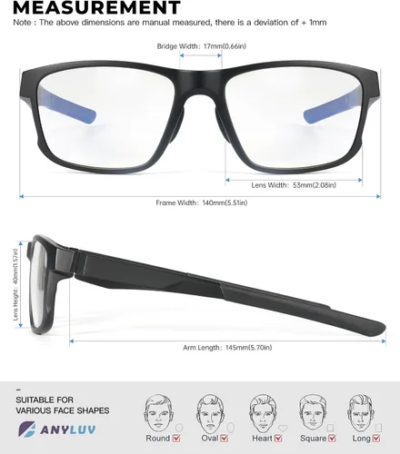 Miniatura 4 de ANYLUV Blue Light Blocking Glasses for Men Women Lightweight Computer Gaming Glasses Anti Eye Strain Rectangle Frame