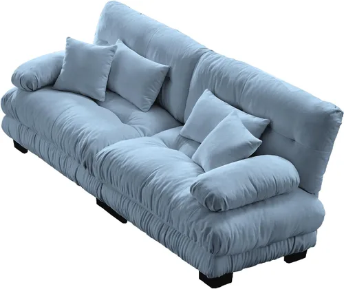 Miniatura 7 de KEIKI Sofá modular de 94 pulgadas con 4 almohadas, cómodo juego de sofá biplaza Cloud para sofá de asiento profundo suave y profundo, sofá biplaza