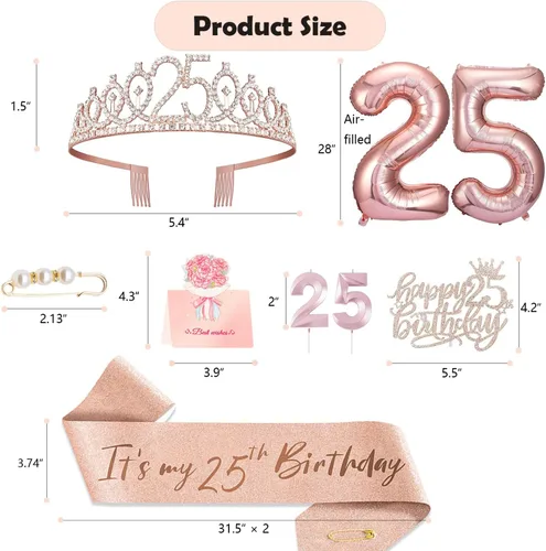Miniatura 95 de Decoraciones de cumpleaños de 30 años para ella, banda y corona de cumpleaños de 30 años, adorno para pastel de cumpleaños y velas, tarjeta