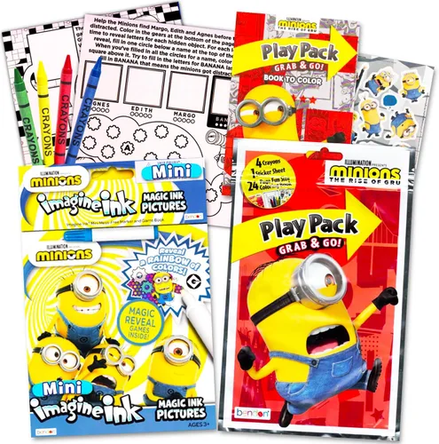 Despicable Me Minions Magic Ink - Juego de libro para colorear y juego (libro de tinta imaginada, marcador sin desorden y paquete de juego)