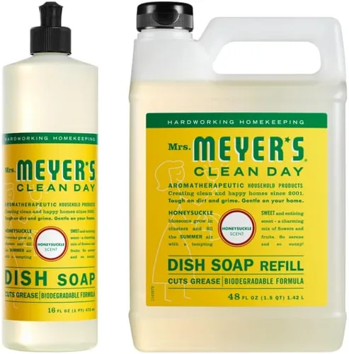 Miniatura 25 de Mrs. Meyer's - Detergente líquido para platos, aroma a pinos de Iowa, fórmula biodegradable, edición limitada, paquete de 3 unidades, 16 fl oz