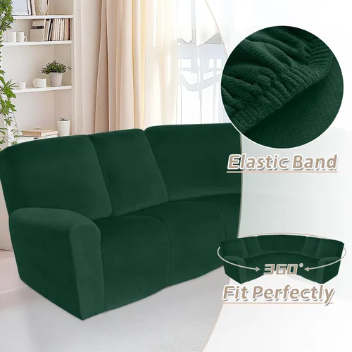 Miniatura 484 de Arfntevss Fundas de sofá seccional reclinable de terciopelo, Funda de sofá seccional de esquina para sofá reclinable, Funda elástica suave