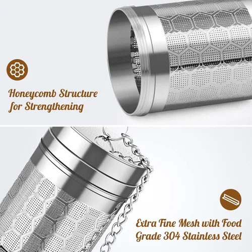 Miniatura 5 de Infusores de té para té suelto (paquete de 1), colador de té de acero inoxidable 18/8, difusor de té de malla extrafina para preparar té, especias