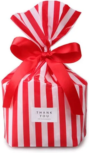 Miniatura 11 de YESON Bolsas de celofán transparentes con rayas negras para caramelos, paquete de 50 Rayas negras 7.8x5.5x2.3