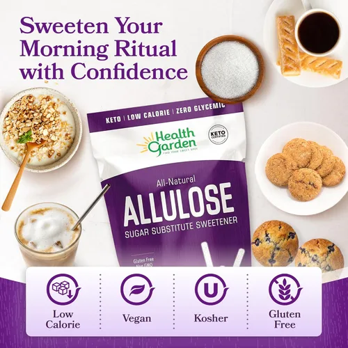 Miniatura 4 de Health Garden Edulcorante de alulosa, sin gluten ni azúcar, cero carbohidratos netos, sin OMG, kosher, apto para dieta cetogénica (12 onzas)