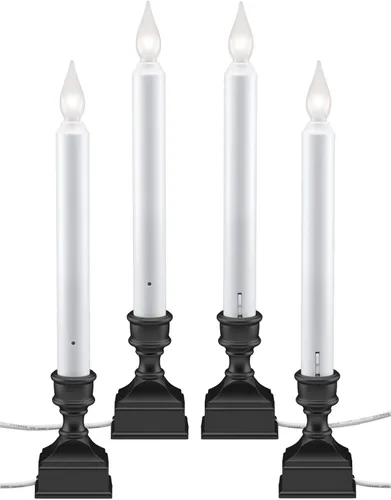 612 Vermont VT-1270A-4 - Velas eléctricas LED para ventana con punto caliente brillante, sensor del atardecer al amanecer, llama parpadeante o