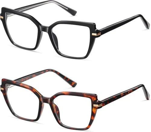 Miniatura 3 de LKEYE Gafas de lectura cuadradas para mujer, diseño de ojo de gato, bloqueo de luz azul, lk6095
