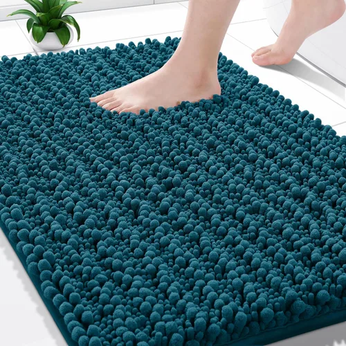 Miniatura 80 de Yimobra Alfombras de Baño Antideslizantes Lavables - Alfombra de Baño de Chenilla Ultra Suave Absorbente, Alfombra Peluda de Secado Rápido para Negro