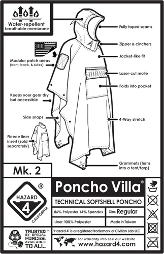 Miniatura 14 de HAZARD 4 PonchoVilla Classic - Poncho técnico softshell original