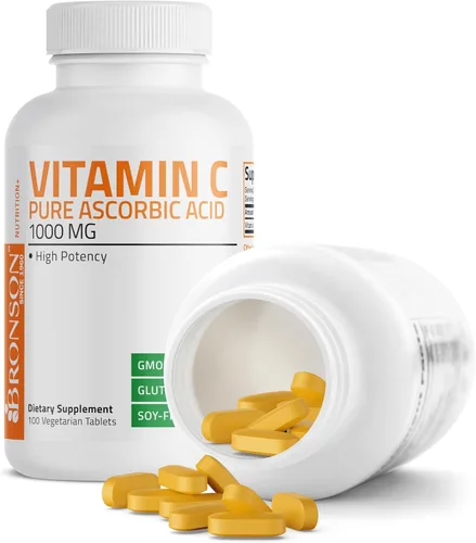 Miniatura 7 de Vitamina C Bronson Vitamins, pastillas de 0,035 oz premium sin OMG, ácido ascórbico, 1