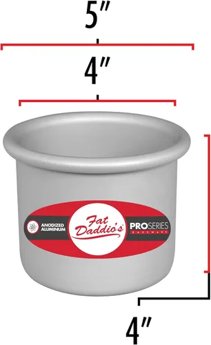 Miniatura 3 de Fat Daddio's Molde redondo para tartas, 4 x 4 pulgadas, plateado